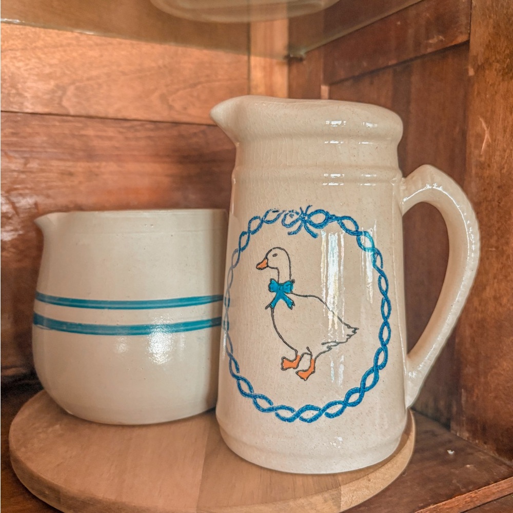 Vintage Cream Goose Pitcher Vase πͺΏ